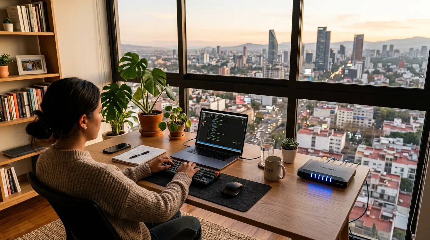 Home office con conexión estable a internet en CDMX