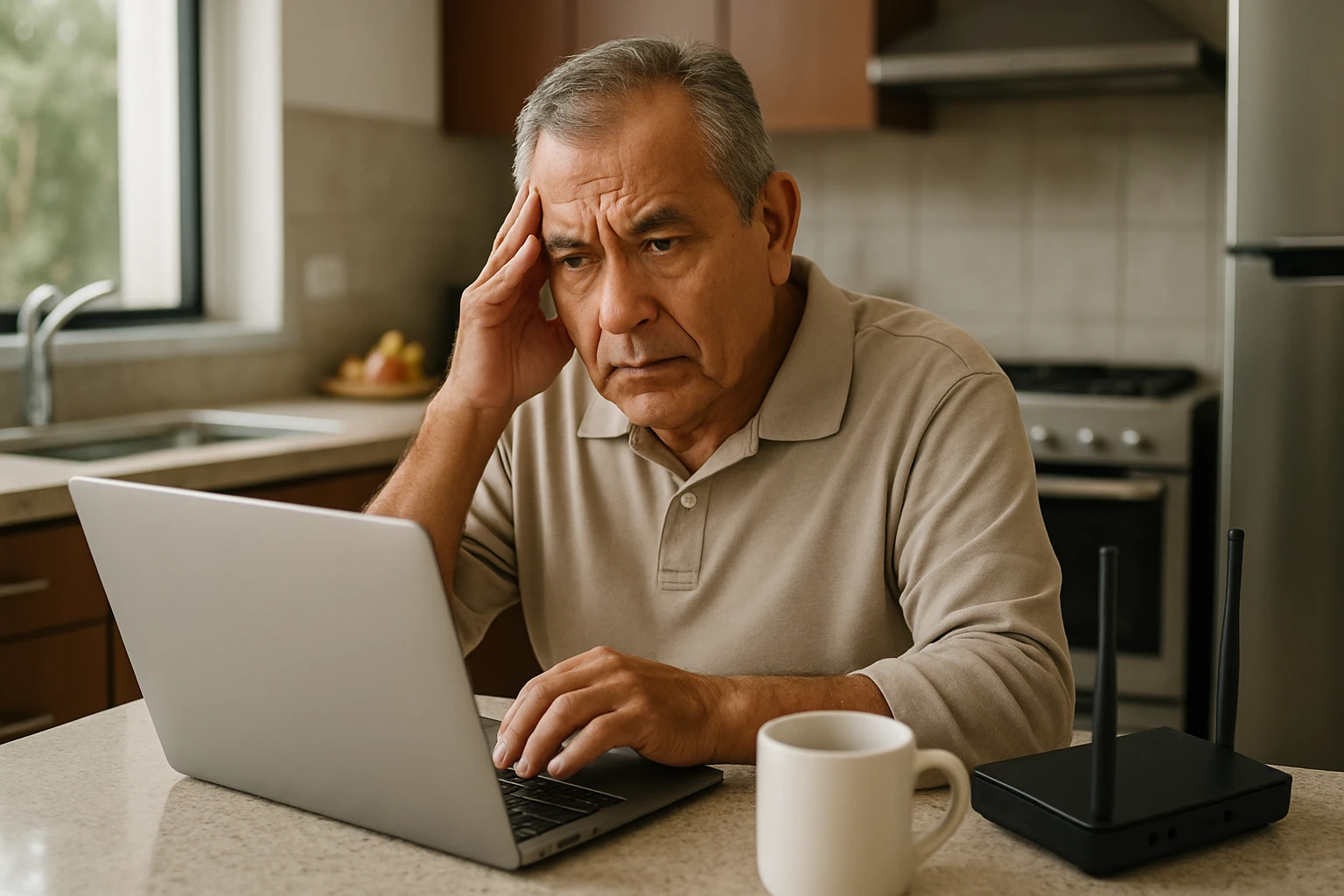 Realistic photo illustrating ¿Cuántos Mbps necesito? (sin pagar de más)